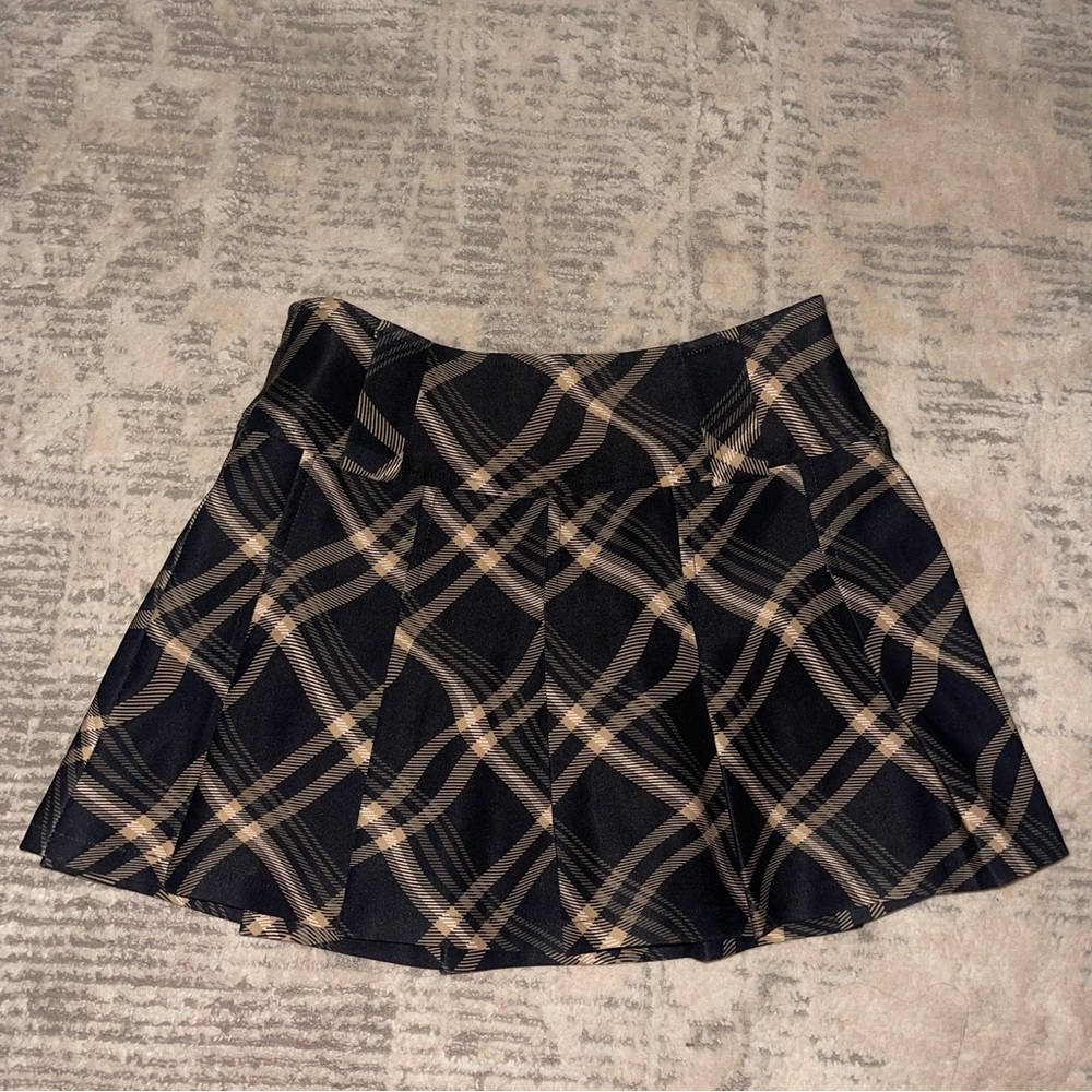 I.AM.GIA Black and Tan Plaid Mini Skirt